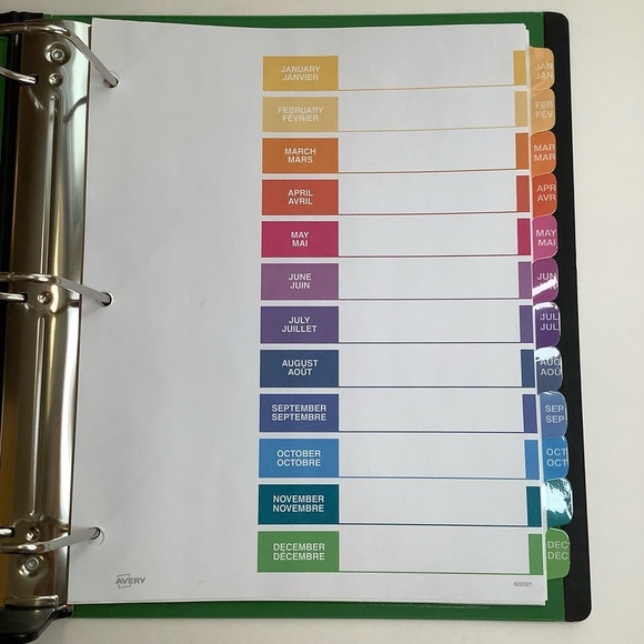 2/$30 STAPLES Black Better Binder 2” Monthly Dividers - Picture 8 of 13